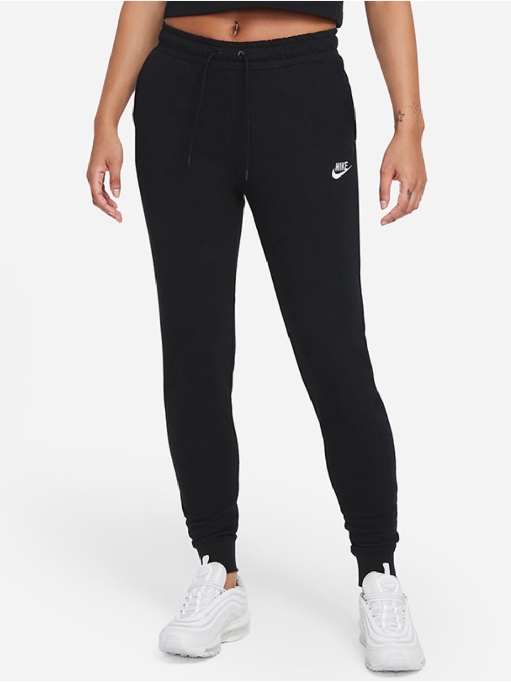 Nike Sportswear Women's High-Waisted Jersey Joggers DJ8499-010 Black Size M